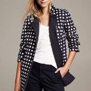 Banana Republic Gingham Trench Coat XS